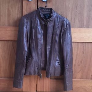 Bagatelle size 8 GENUINE BROWN LEATHER jacket